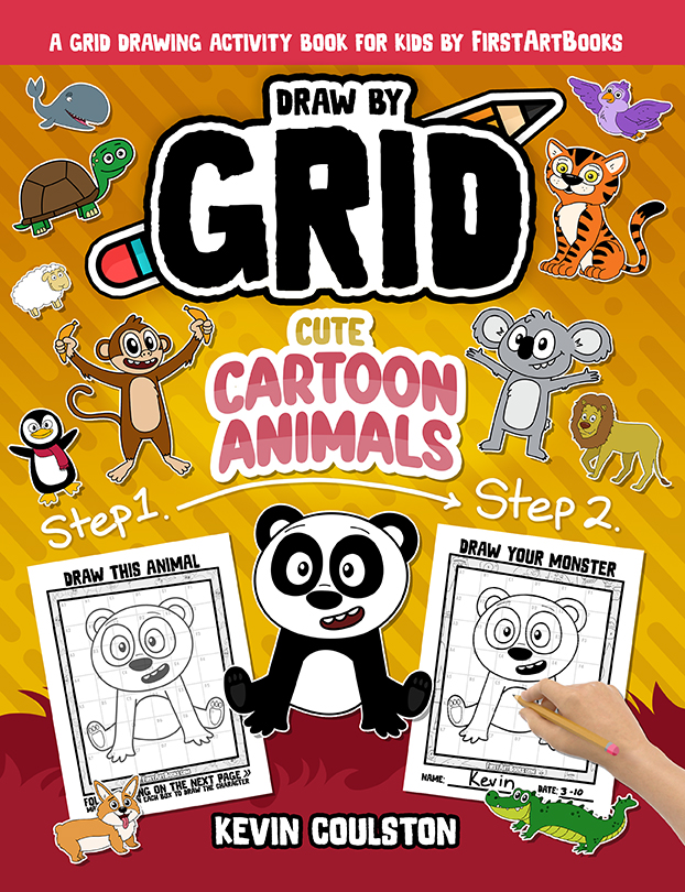 Cover of Draw by Grid: Cute Cartoon Animals