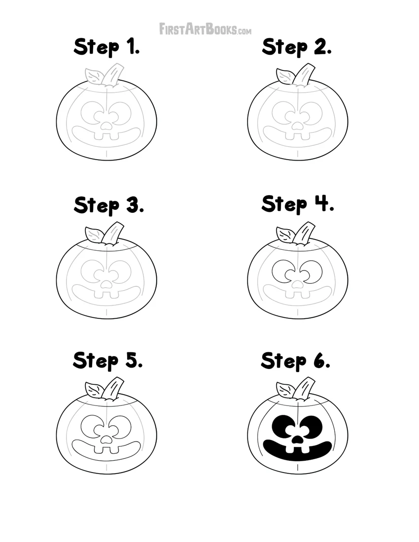 How to Draw a Jack-o’-Lantern printable preview
